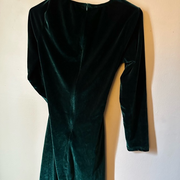 Forrest Green Velvet Wrap
Asymmetrical Dress - Picture 14 of 15